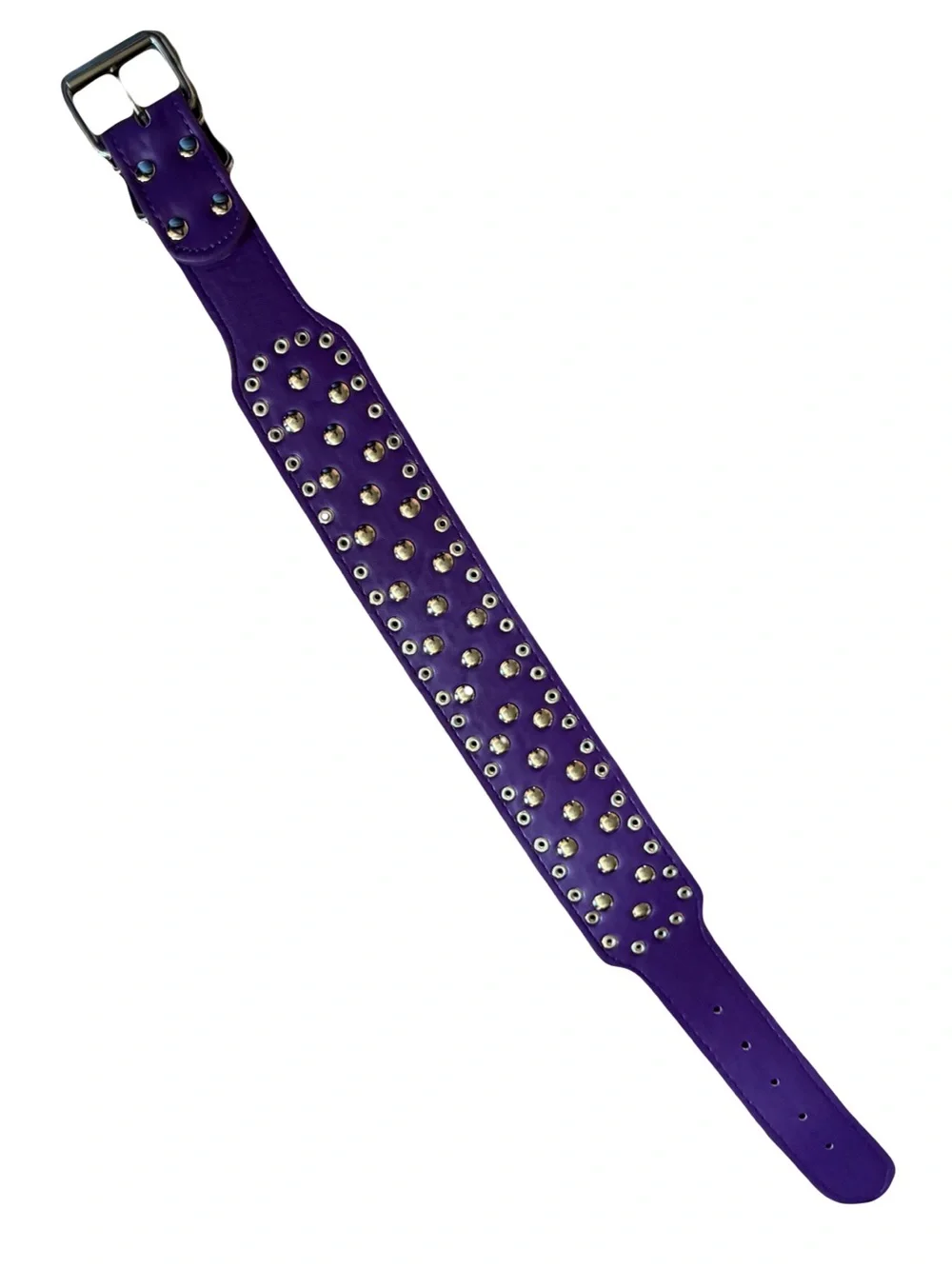 Purple Faux Leather Spiked Studded Dog Collar